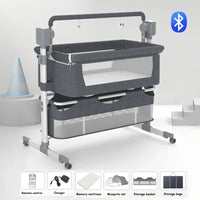 Berceau bébé électrique pliable – Balancement automatique, Bluetooth, rangement intégré – Dès la naissance