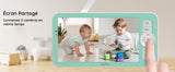 Babyphone Caméra 2K – Écran 5” HD, Suivi Automatique, Vision Nocturne & Veilleuse Colorée