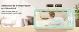 Babyphone Caméra 2K – Écran 5” HD, Suivi Automatique, Vision Nocturne & Veilleuse Colorée