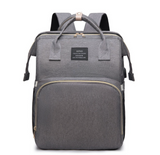 Sac à Langer Bébé 3-en-1 avec Lit Pliable, Port USB et Rangement Isotherme