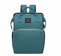 Sac à Langer Bébé 3-en-1 avec Lit Pliable, Port USB et Rangement Isotherme