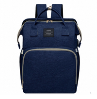Sac à Langer Bébé 3-en-1 avec Lit Pliable, Port USB et Rangement Isotherme