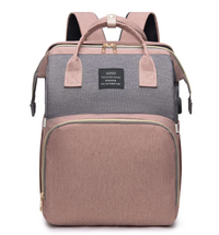 Sac à Langer Bébé 3-en-1 avec Lit Pliable, Port USB et Rangement Isotherme