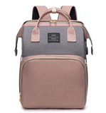 Sac à Langer Bébé 3-en-1 avec Lit Pliable, Port USB et Rangement Isotherme