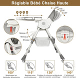 Chaise haute bébé pliable – Réglable dès 6 mois – Coussin antidérapant & plateau amovible