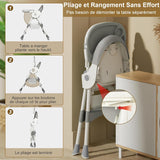 Chaise haute bébé pliable – Réglable dès 6 mois – Coussin antidérapant & plateau amovible