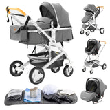 Poussette bébé 3 en 1 pliable – Naissance à 36 mois | Confort & mobilité