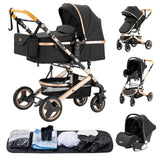 Poussette bébé 3 en 1 pliable – Naissance à 36 mois | Confort & mobilité