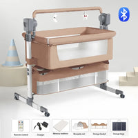 Berceau bébé électrique pliable – Balancement automatique, Bluetooth, rangement intégré – Dès la naissance