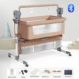 Berceau bébé électrique pliable – Balancement automatique, Bluetooth, rangement intégré – Dès la naissance