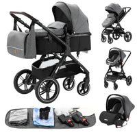 Poussette bébé 3 en 1 pliable – Naissance à 36 mois | Confort & mobilité