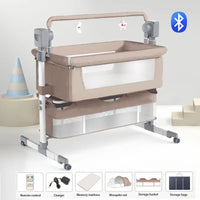 Berceau bébé électrique pliable – Balancement automatique, Bluetooth, rangement intégré – Dès la naissance
