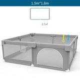 Parc bébé sécurisé et pliable – Aire de jeu spacieuse – Tissu respirant – Coloris gris clair