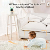Babyphone Caméra 2K – Écran 5” HD, Suivi Automatique, Vision Nocturne & Veilleuse Colorée