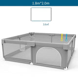 Parc bébé sécurisé et pliable – Aire de jeu spacieuse – Tissu respirant – Coloris gris clair
