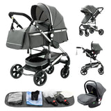 Poussette bébé 3 en 1 pliable – Naissance à 36 mois | Confort & mobilité