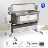 Berceau bébé électrique pliable – Balancement automatique, Bluetooth, rangement intégré – Dès la naissance