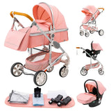 Poussette bébé 3 en 1 pliable – Naissance à 36 mois | Confort & mobilité