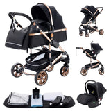 Poussette bébé 3 en 1 pliable – Naissance à 36 mois | Confort & mobilité