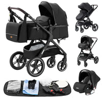 Poussette bébé 3 en 1 pliable – Naissance à 36 mois | Confort & mobilité