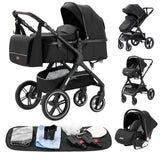 Poussette bébé 3 en 1 pliable – Naissance à 36 mois | Confort & mobilité