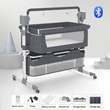 Berceau bébé électrique pliable – Balancement automatique, Bluetooth, rangement intégré – Dès la naissance
