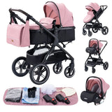 Poussette bébé 3 en 1 pliable – Naissance à 36 mois | Confort & mobilité